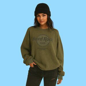 Vintage Hard Rock Cafe Niagara Falls Canada Sweatshirt |Size XL| Olive Crewneck